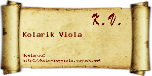 Kolarik Viola névjegykártya